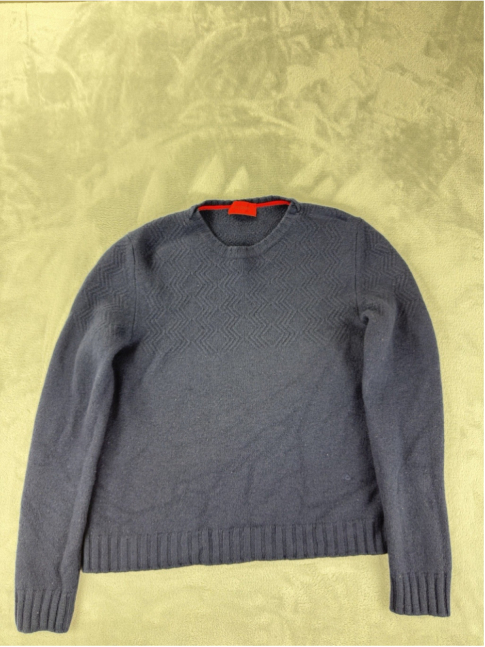 Isaia Napoli 100% Cashmere Navy Blue Sweater Mens Size Small - Picture 13 of 16